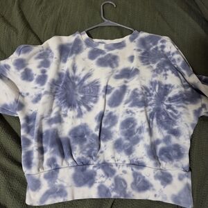 Old Navy Blue and White Tie-Dye Youth Sweatshirt